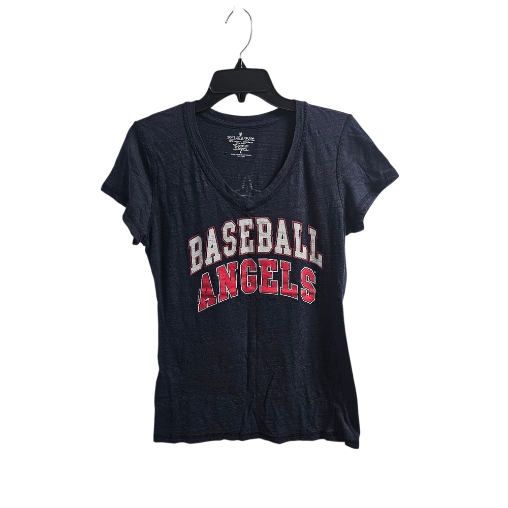 Soft As A Grape Blue Angels Baseball V-Neck Top Large